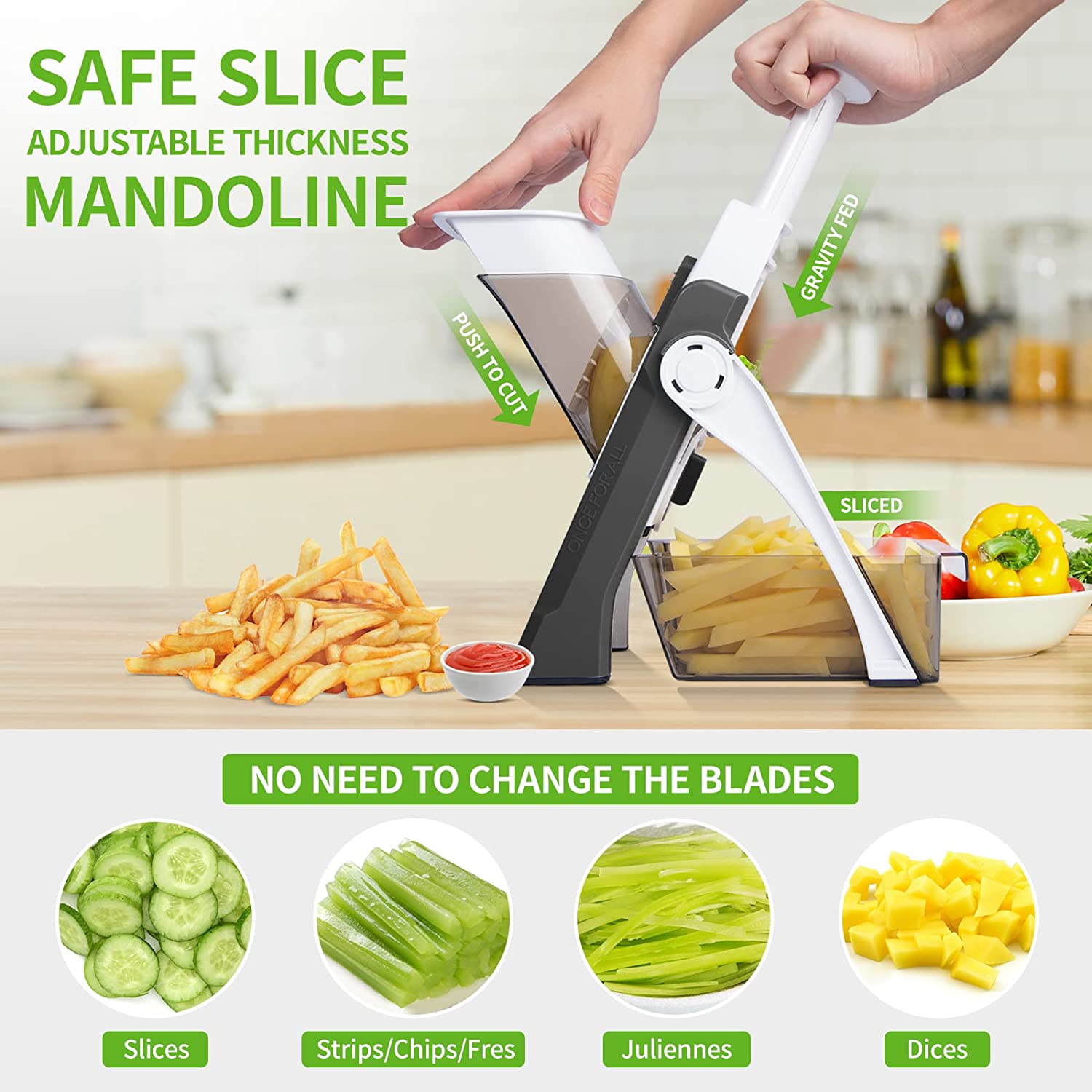 L-Link ONCE FOR ALL Mandoline Vegetable Slicer Adjustable
