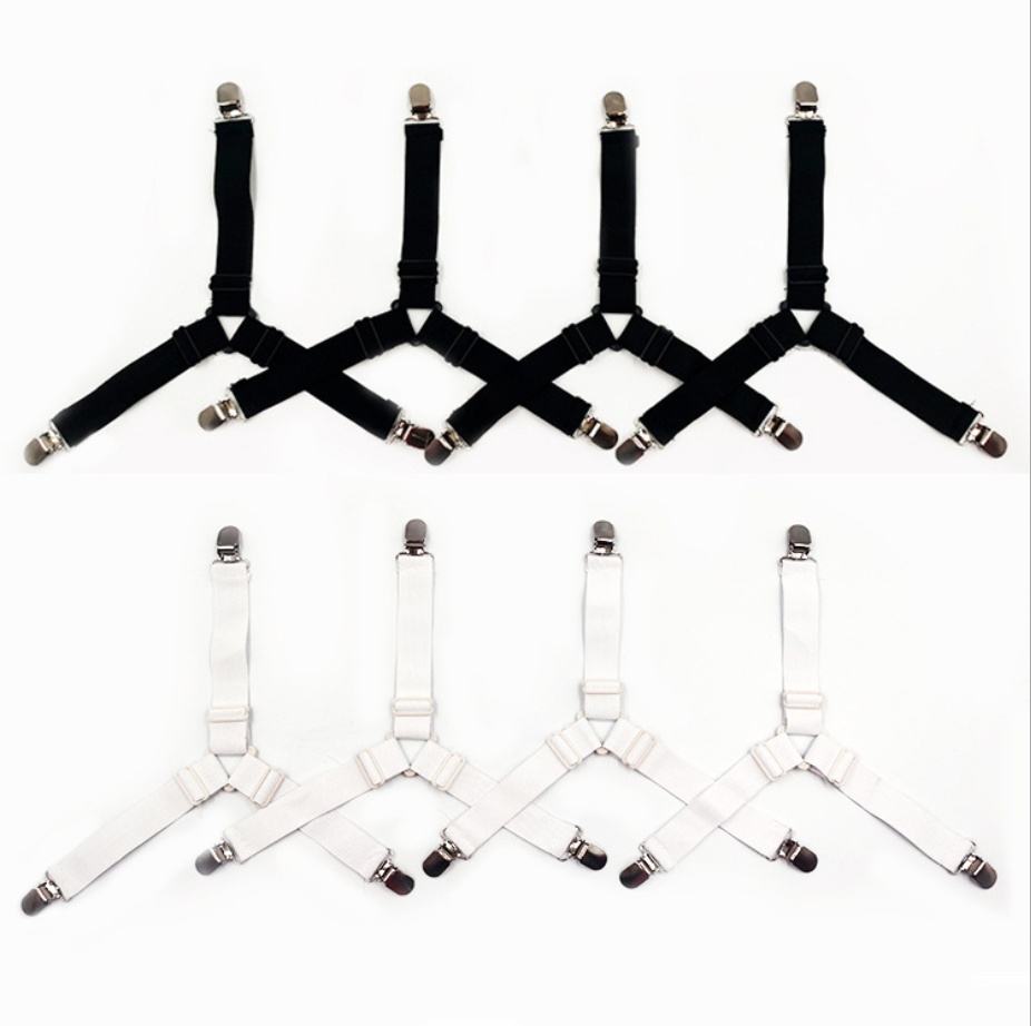 4pcs Easy To Install Bed Sheet Clips, Adjustable Elastic Fasteners For  Sheet, Keep Sheets Tidy And In Place