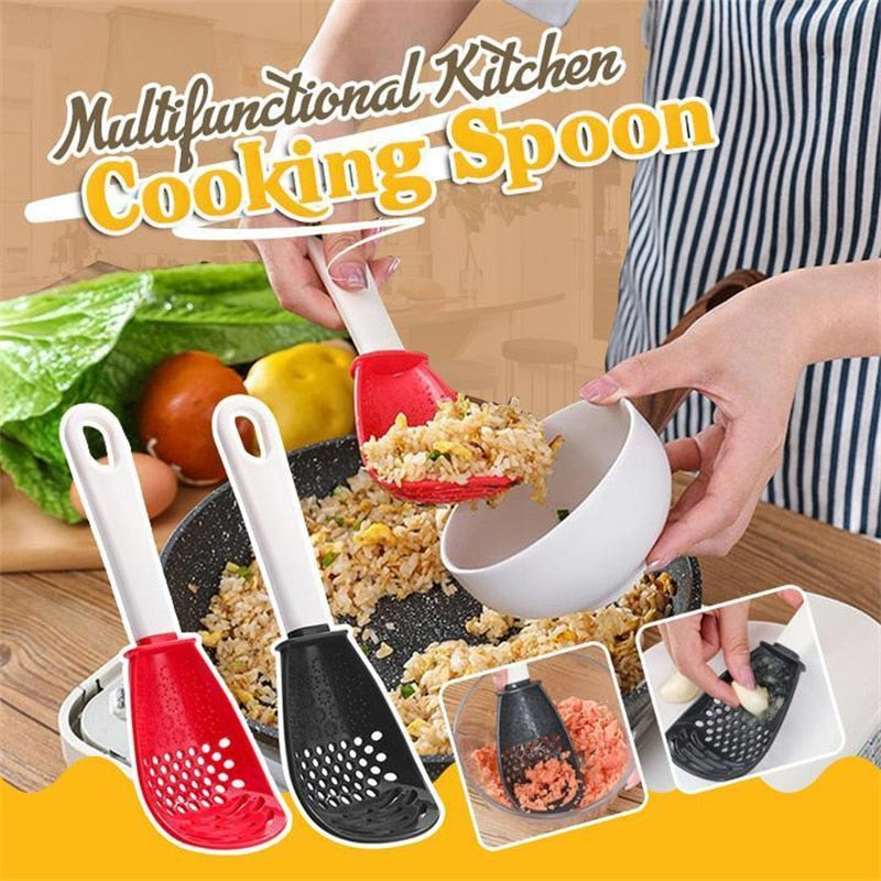 Ouboda pack of 2 Multifunctional cooking gadgets, 6 in 1 cooking  utensils Slotted Spoon, 356°F Heat Resistant kitchen gadgets, Egg  Separator, Cooking, Draining, Mashing, Grating, Cooking spoon: Sugar Spoons