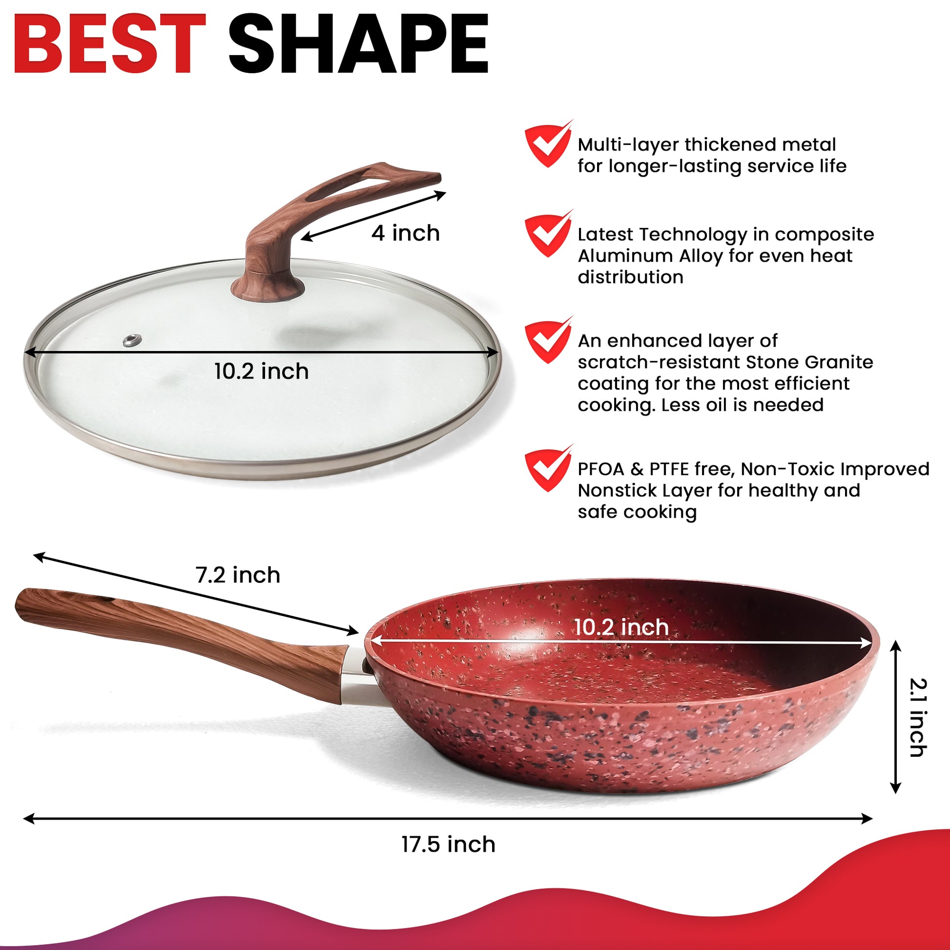Red Copper Fry Pan, 10 Inch, Shop